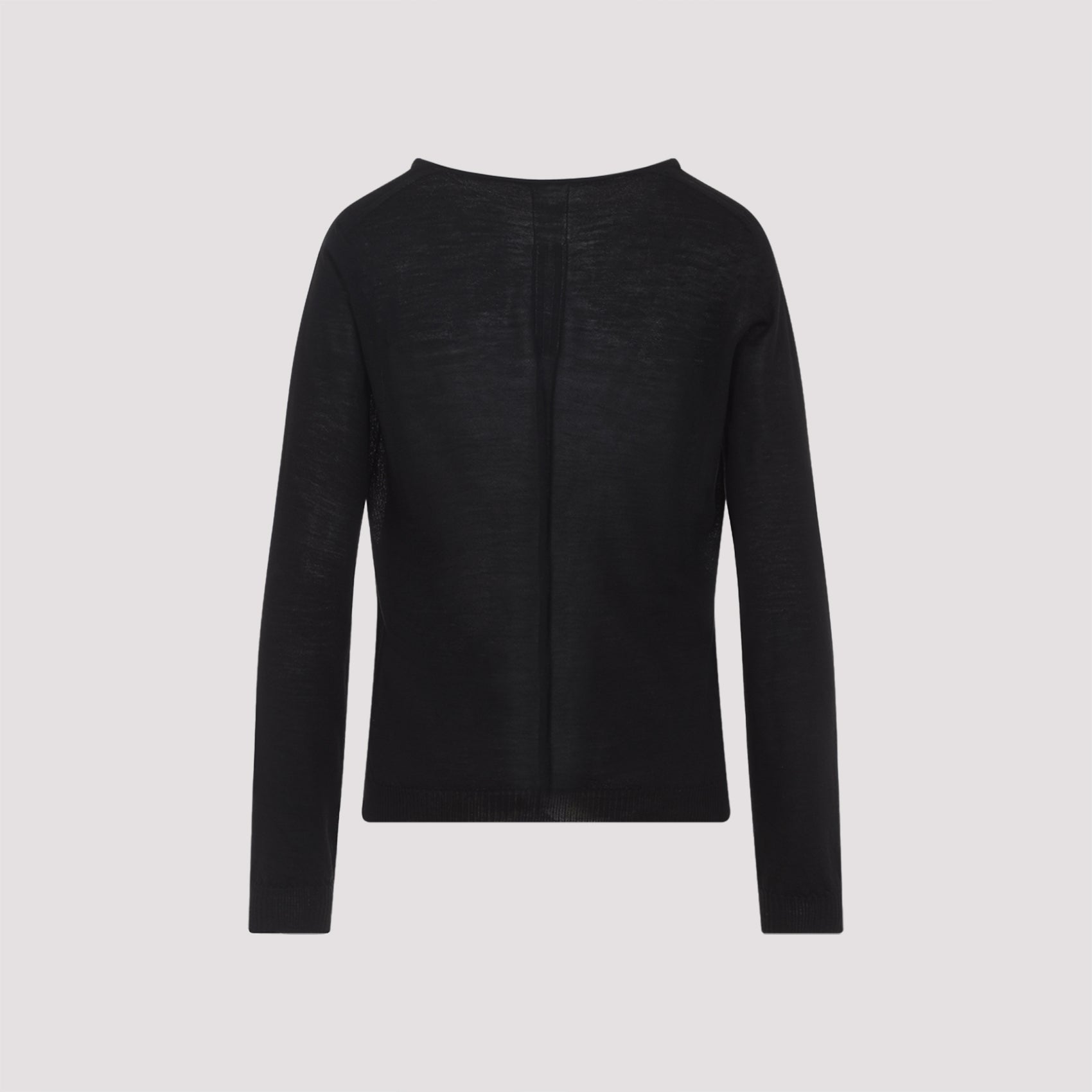 Extreme V-neck Pullover Black Virgin Wool Sweater