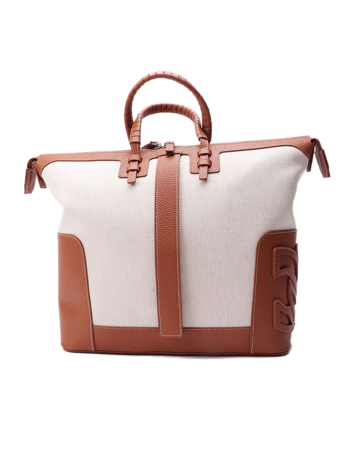 C-style Panama Brown Calf Leather Bag