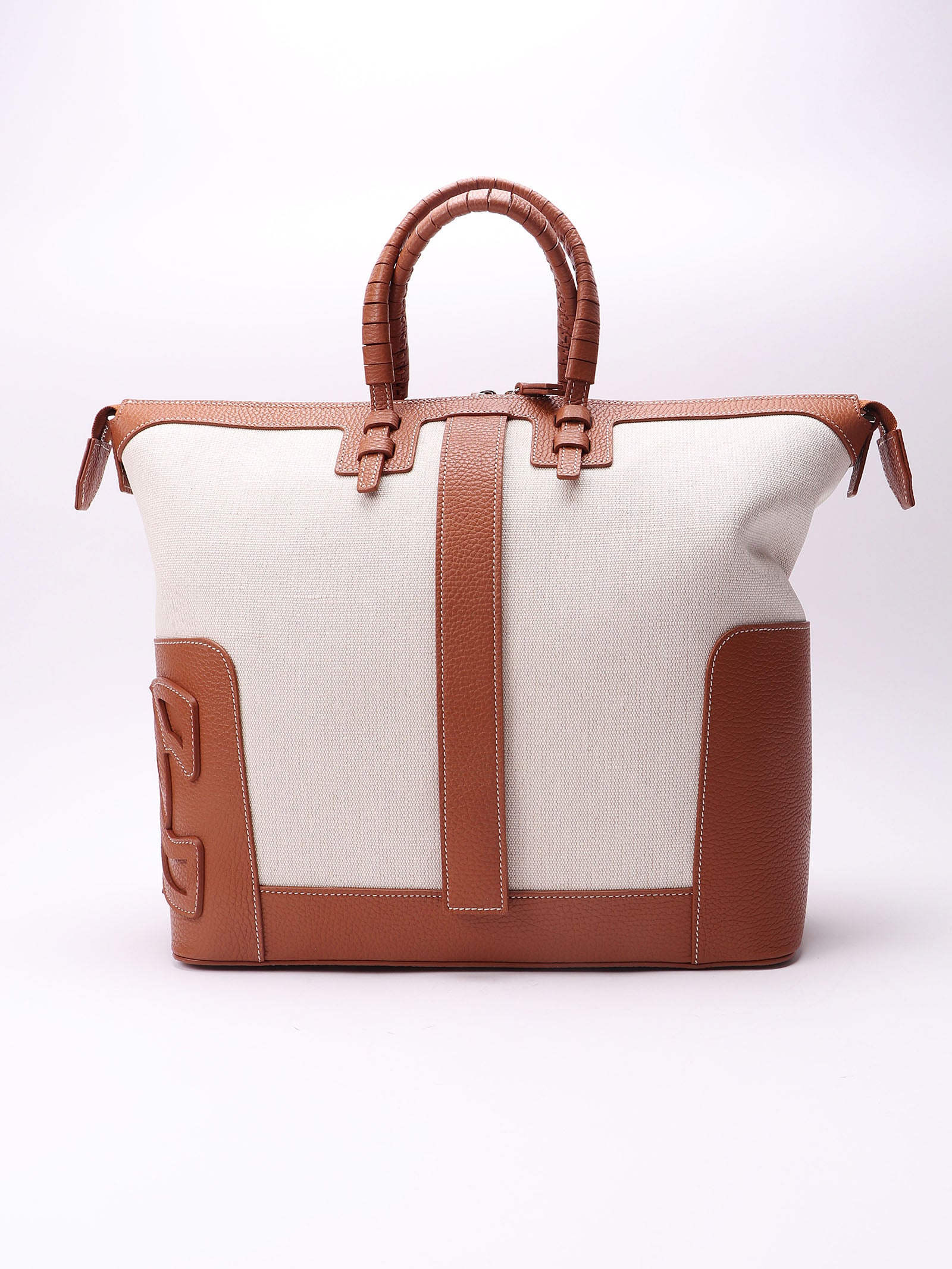 C-style Panama Brown Calf Leather Bag