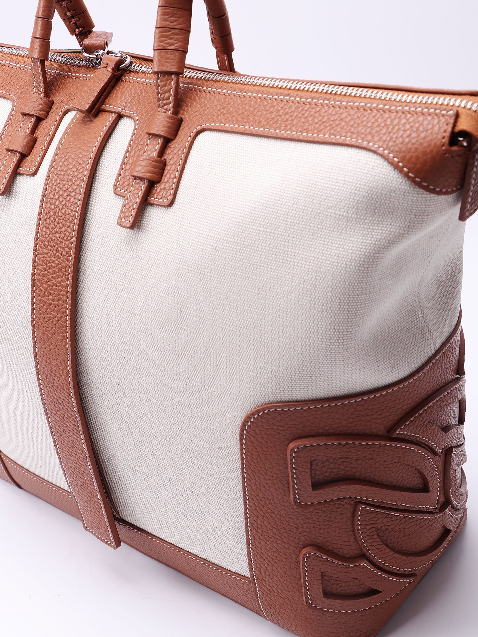 C-style Panama Brown Calf Leather Bag