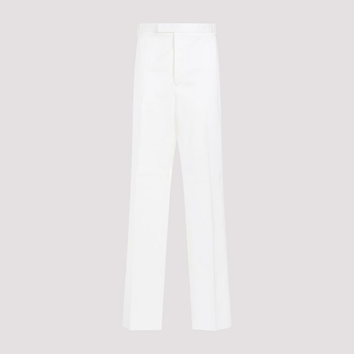 Straight Leg Chino Pants White Cotton