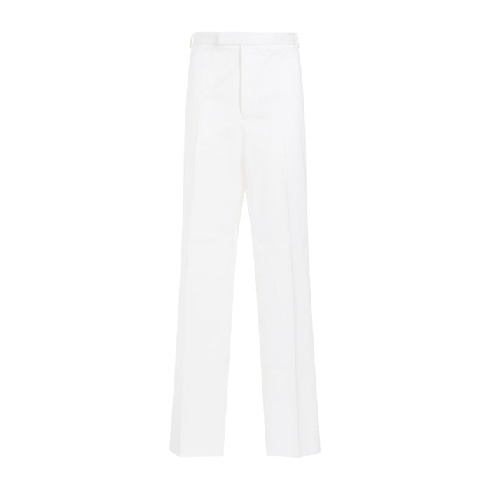 Straight Leg Chino Pants White Cotton