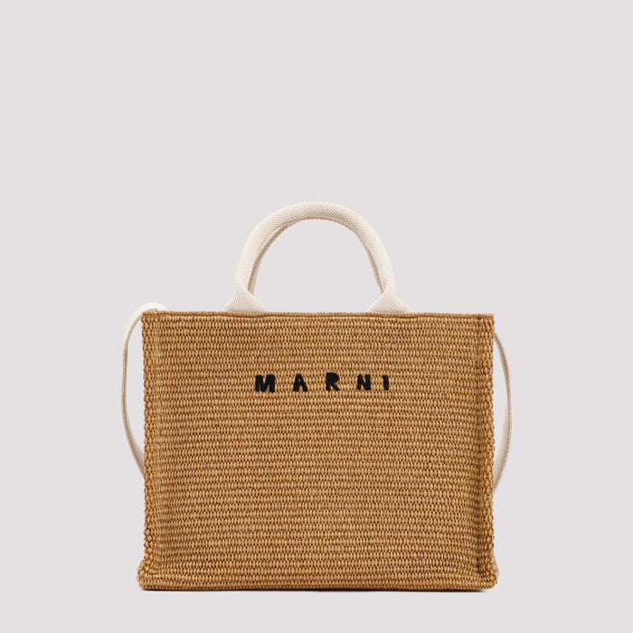 Raffia East-west Tote Bag Nude & Neutrals Cotton Polyamide