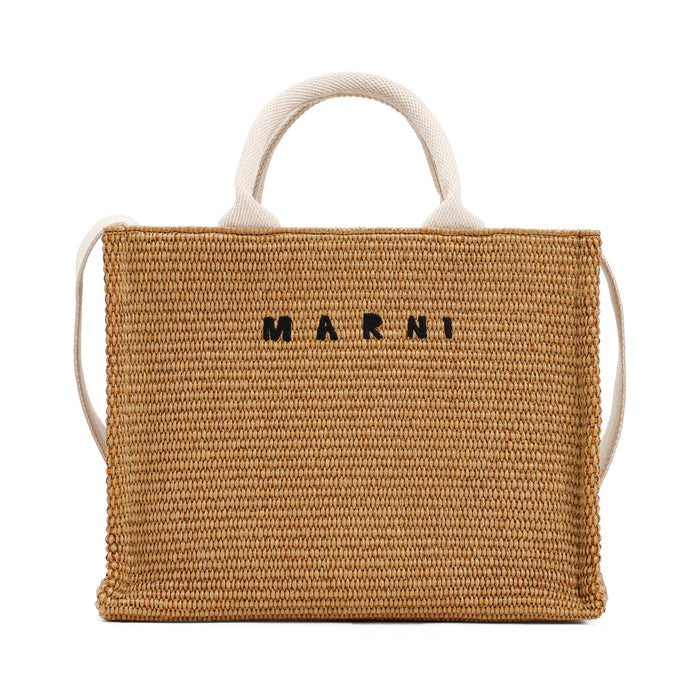 Raffia East-west Tote Bag Nude & Neutrals Cotton Polyamide