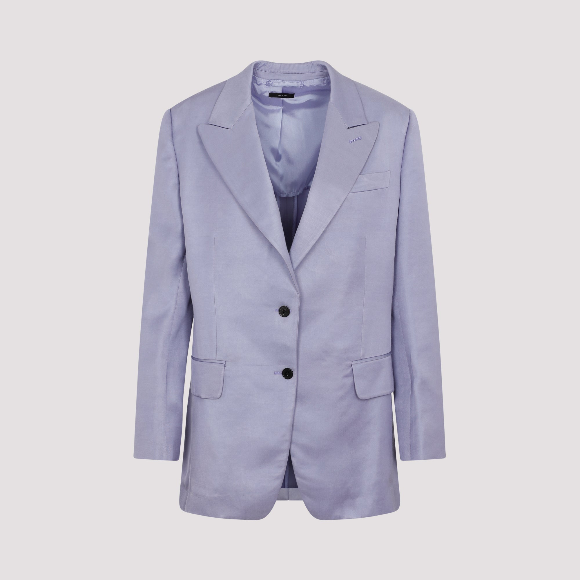 Soft Fluid Twill Boyfriend Jacket Pink & Purple Viscose