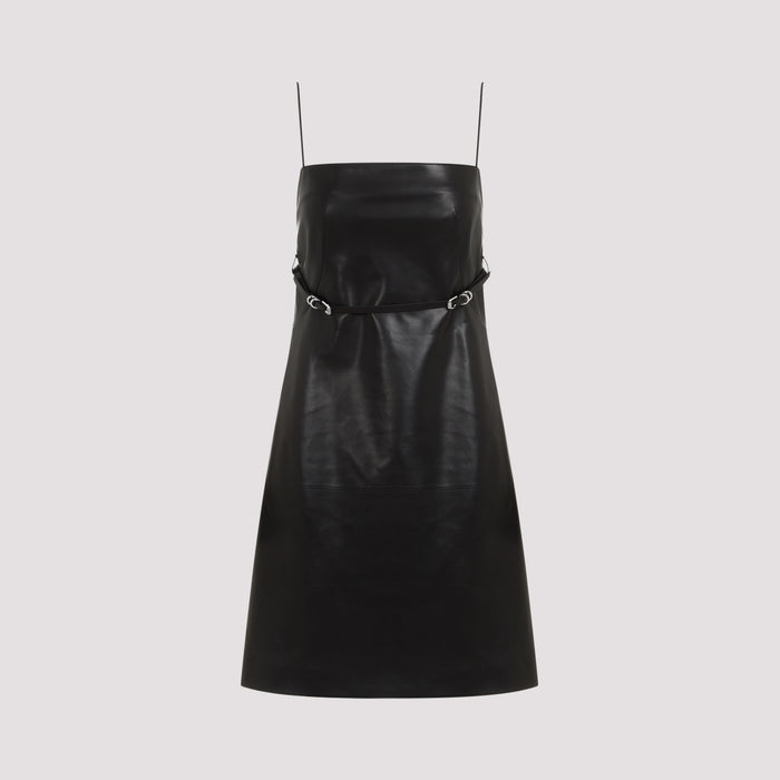 Voyou Leather Mini Dress Black Lamb