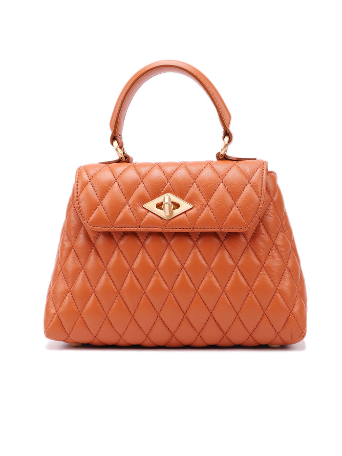 Diamond Bag Xs Brown Calf Leather