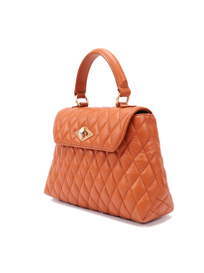 Diamond Bag Xs Brown Calf Leather