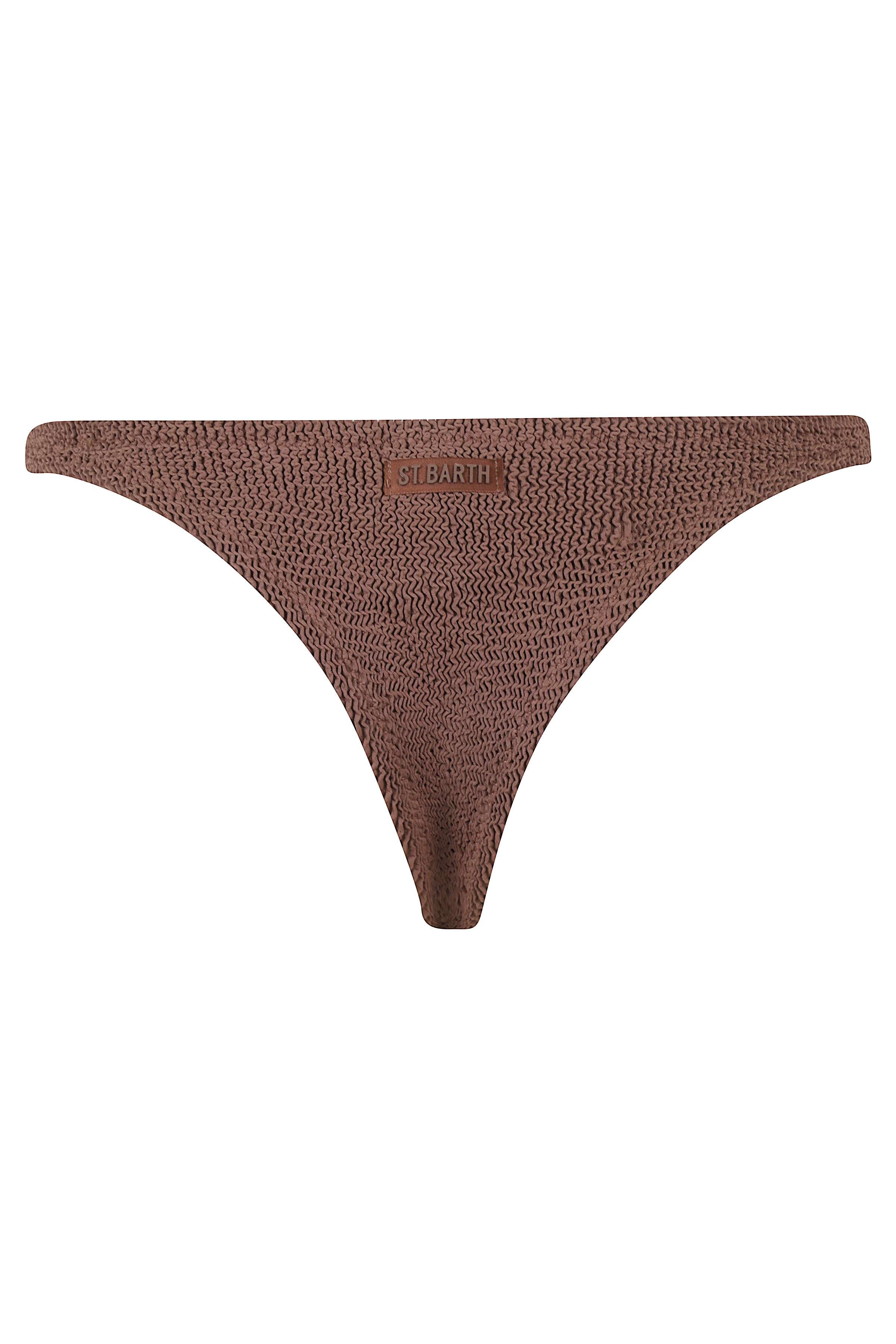 Crinkle Cheekiest Bottom Brown Poliammide Elastan Costume