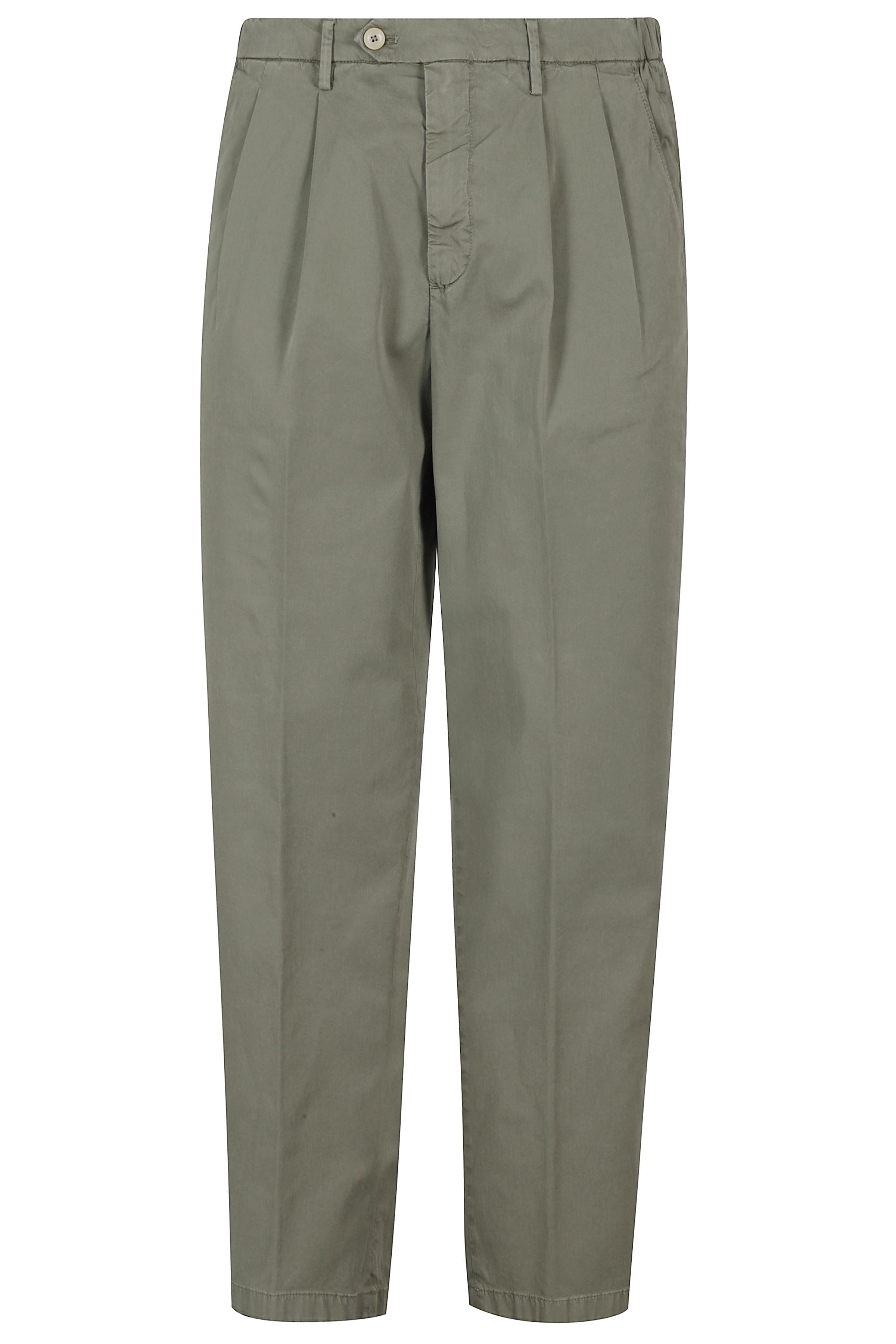 Pant 2pinces Cotone Stretch Green Elastan Pantaloni