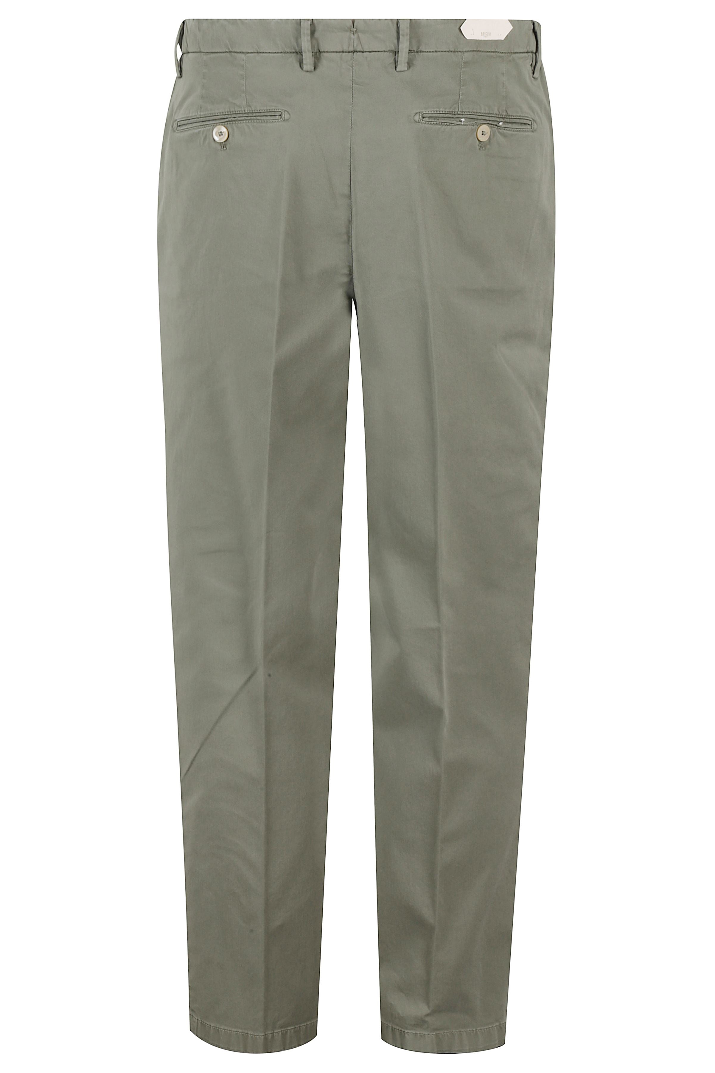 Pant 2pinces Cotone Stretch Green Elastan Pantaloni