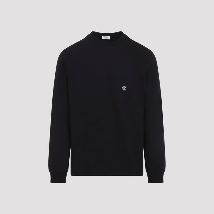 Long-Sleeved T-Shirt Black Cotton Tshirt