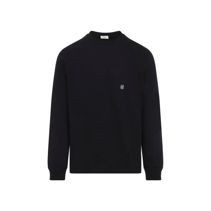Long-Sleeved T-Shirt Black Cotton Tshirt