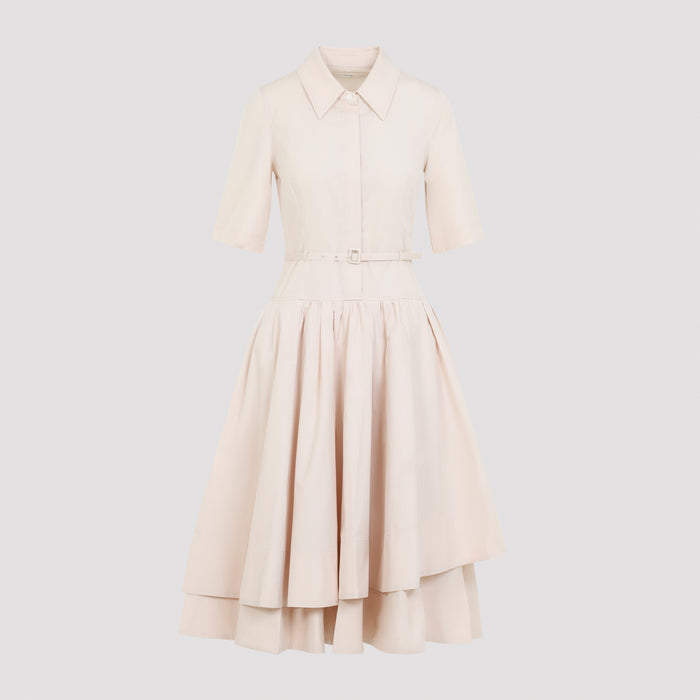 Ss Belted Long Dress Pink & Purple Cotton