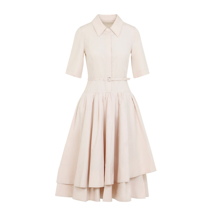 Ss Belted Long Dress Pink & Purple Cotton
