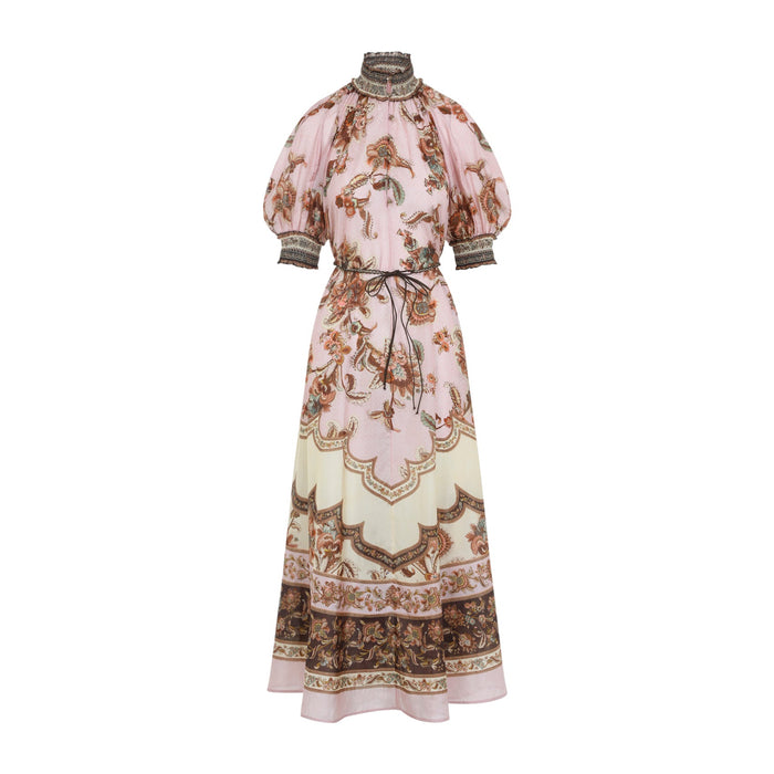 Aster Billow Maxi Dress Multicolour Silk