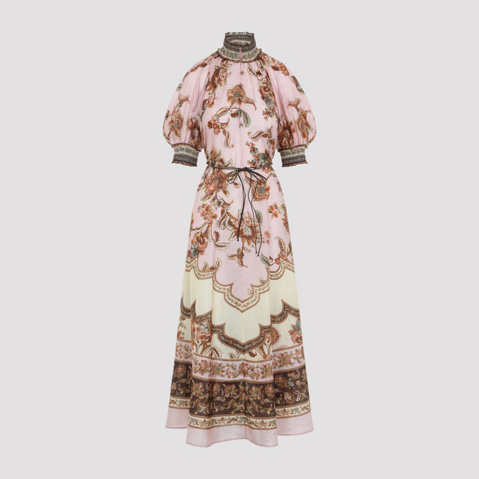 Aster Billow Maxi Dress Multicolour Silk