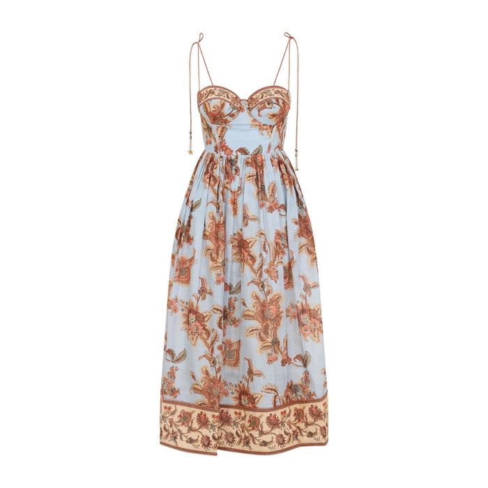 Zimmermann Aster Corset Midi Dress Cotton