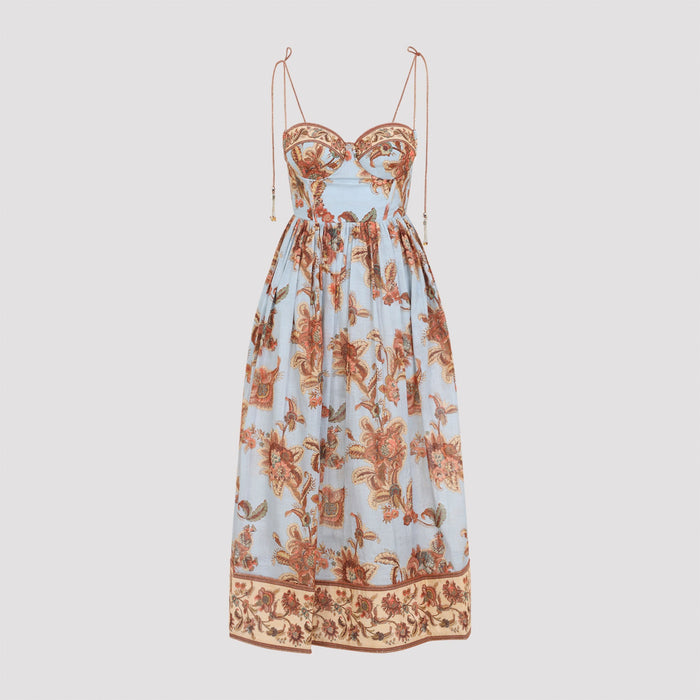 Zimmermann Aster Corset Midi Dress Cotton