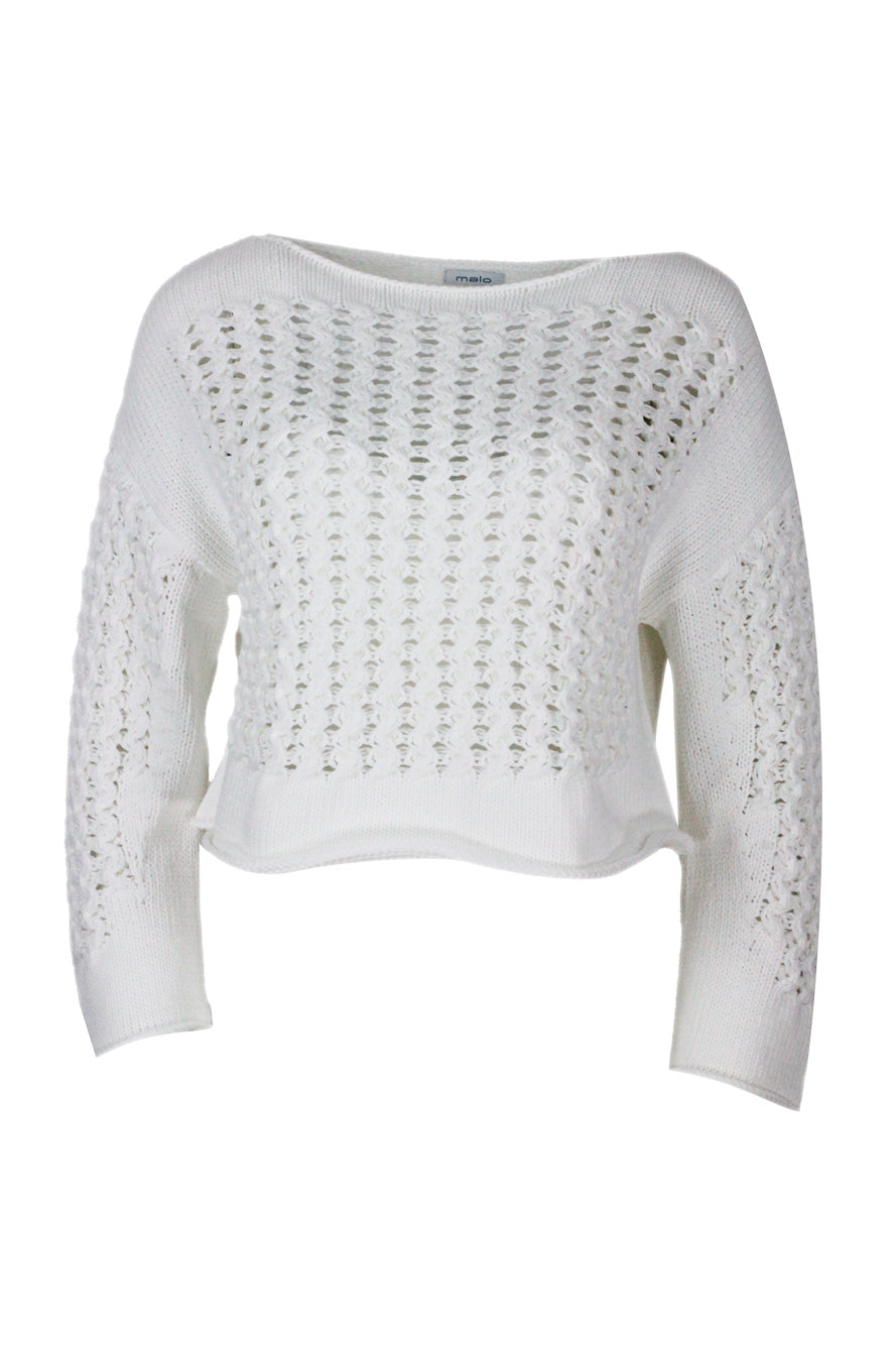 Malo Sweaters White 67co 33pa