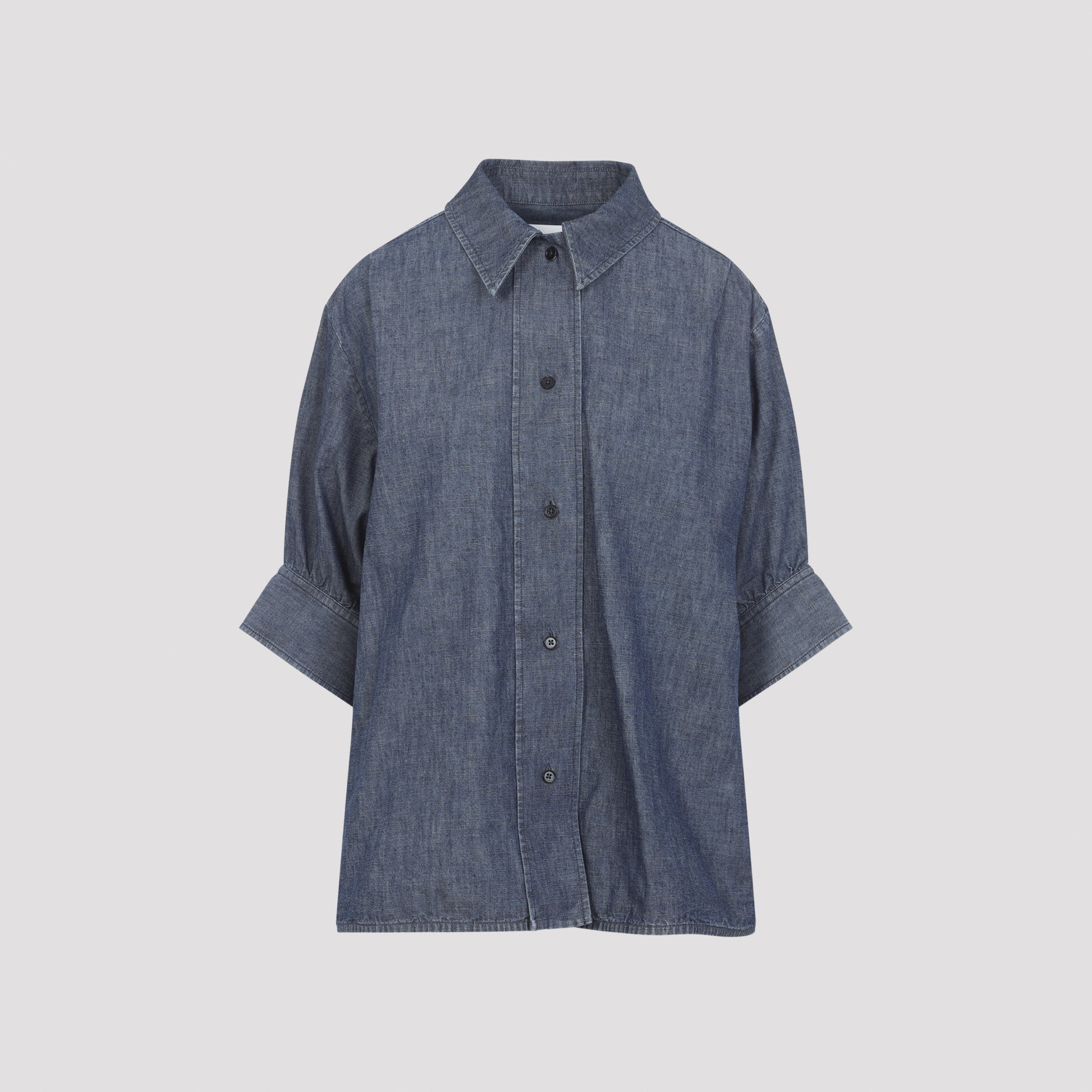 Boxy Shirt Blue Cotton
