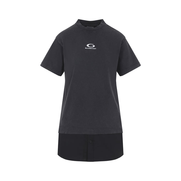 Hybrid Mini Dress Black Cotton