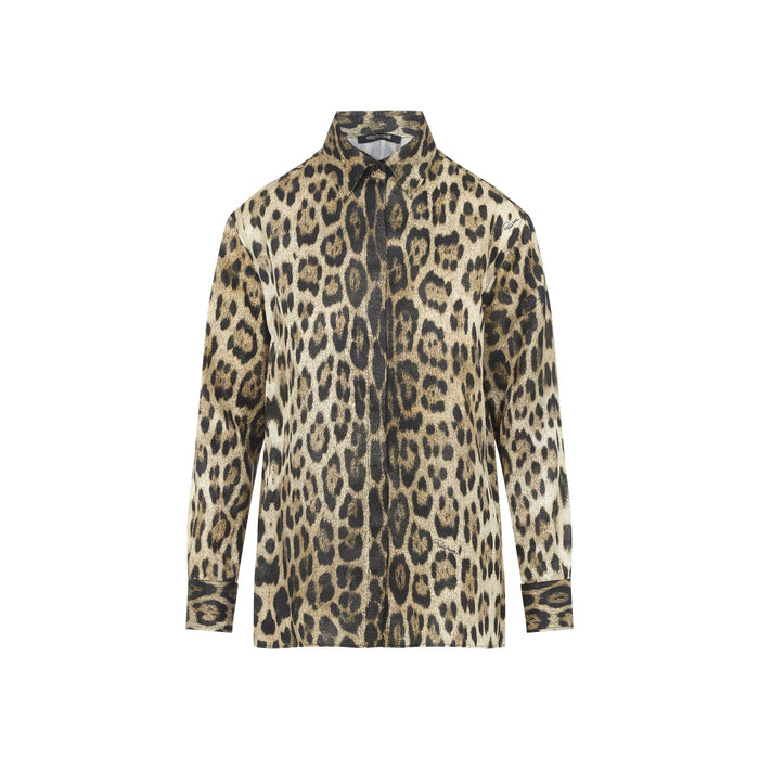 Roberto Cavalli Jaguard Print Shirt Viscose
