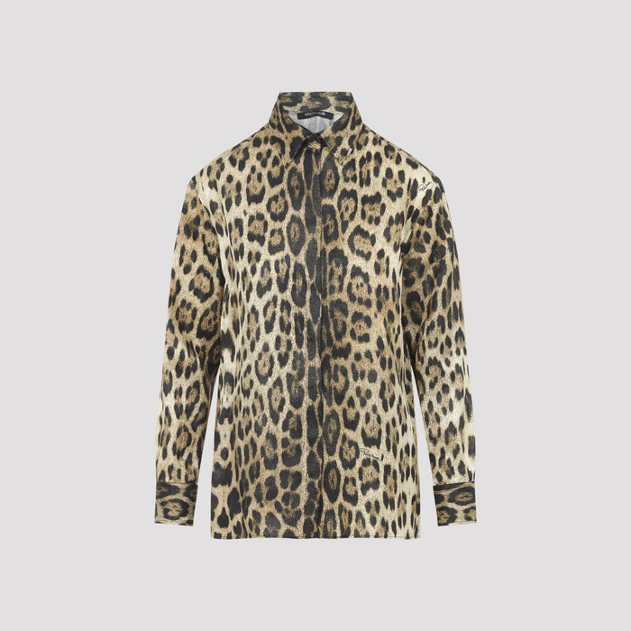 Roberto Cavalli Jaguard Print Shirt Viscose