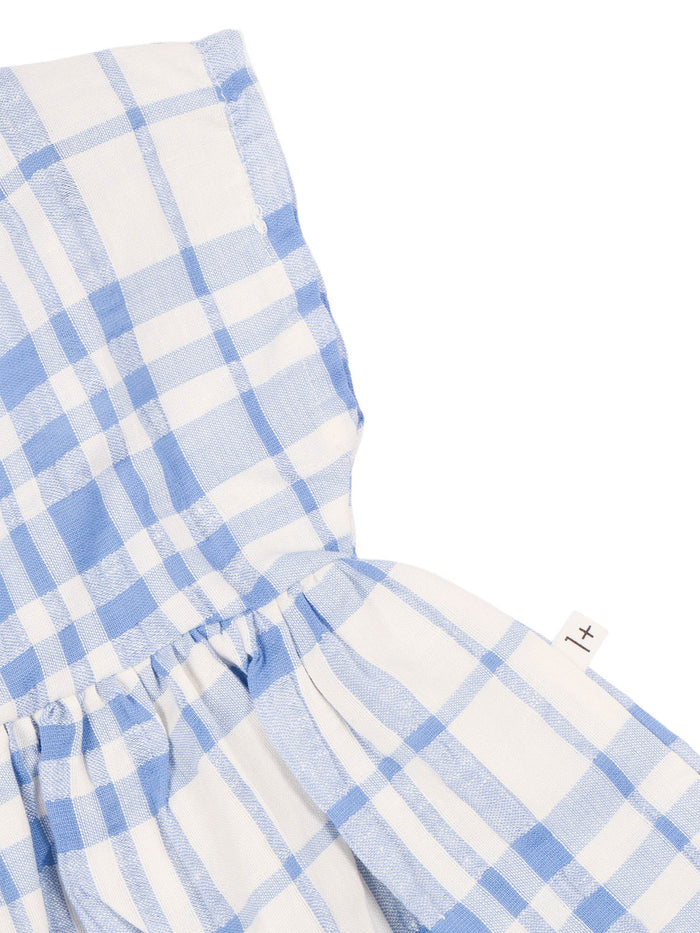 dress Blue Cotton Linen Elastane