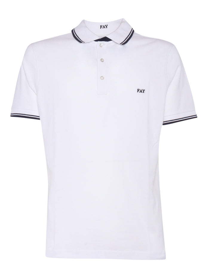 DB COLLAR PIQUET POLO White Cotton Elastane Shirt