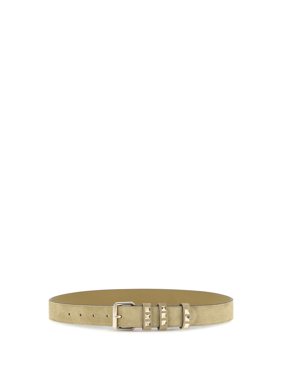 Belt Rockstud Suede Havana Beige