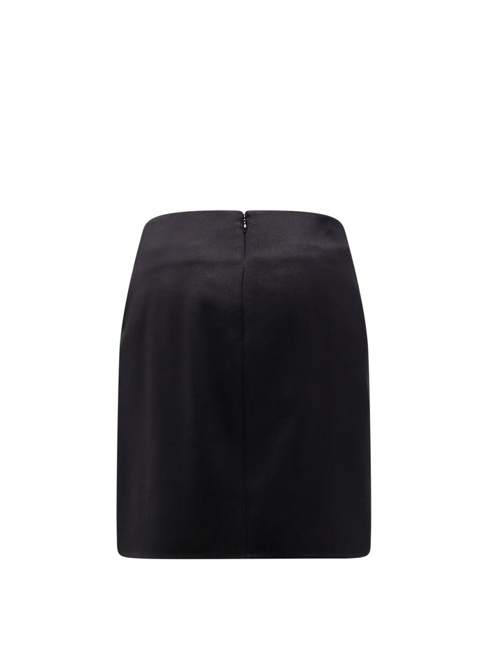Off White Skirts Black Lana Vergine Certificata