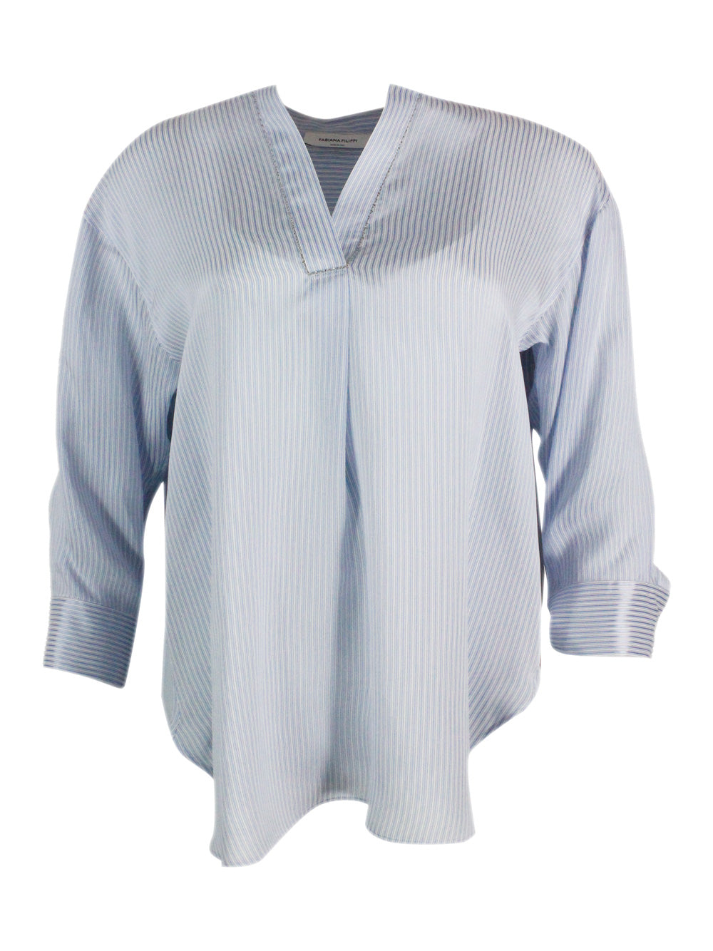 Fabiana Filippi Shirts Bianco - Azzurro 85vi 15se