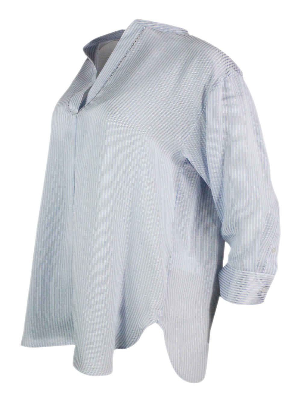 Fabiana Filippi Shirts Bianco - Azzurro 85vi 15se