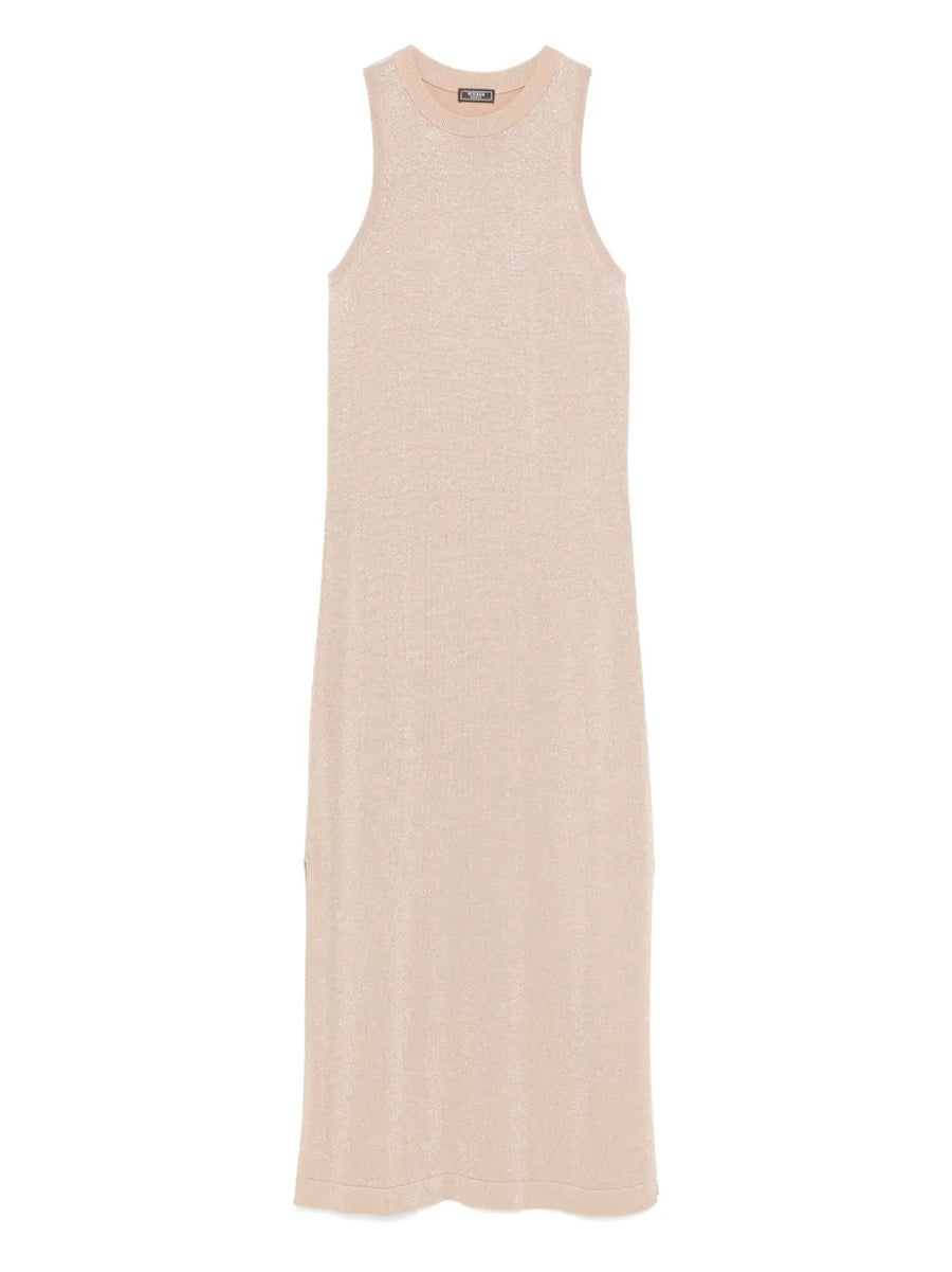 Peserico Cotton 70% maxi dress in beige