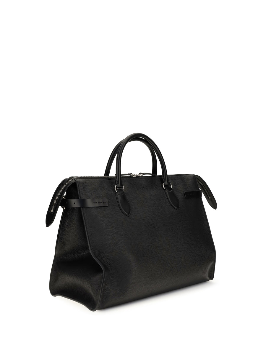 Top Handle Bag Antibes Black Calf Leather Shoulder