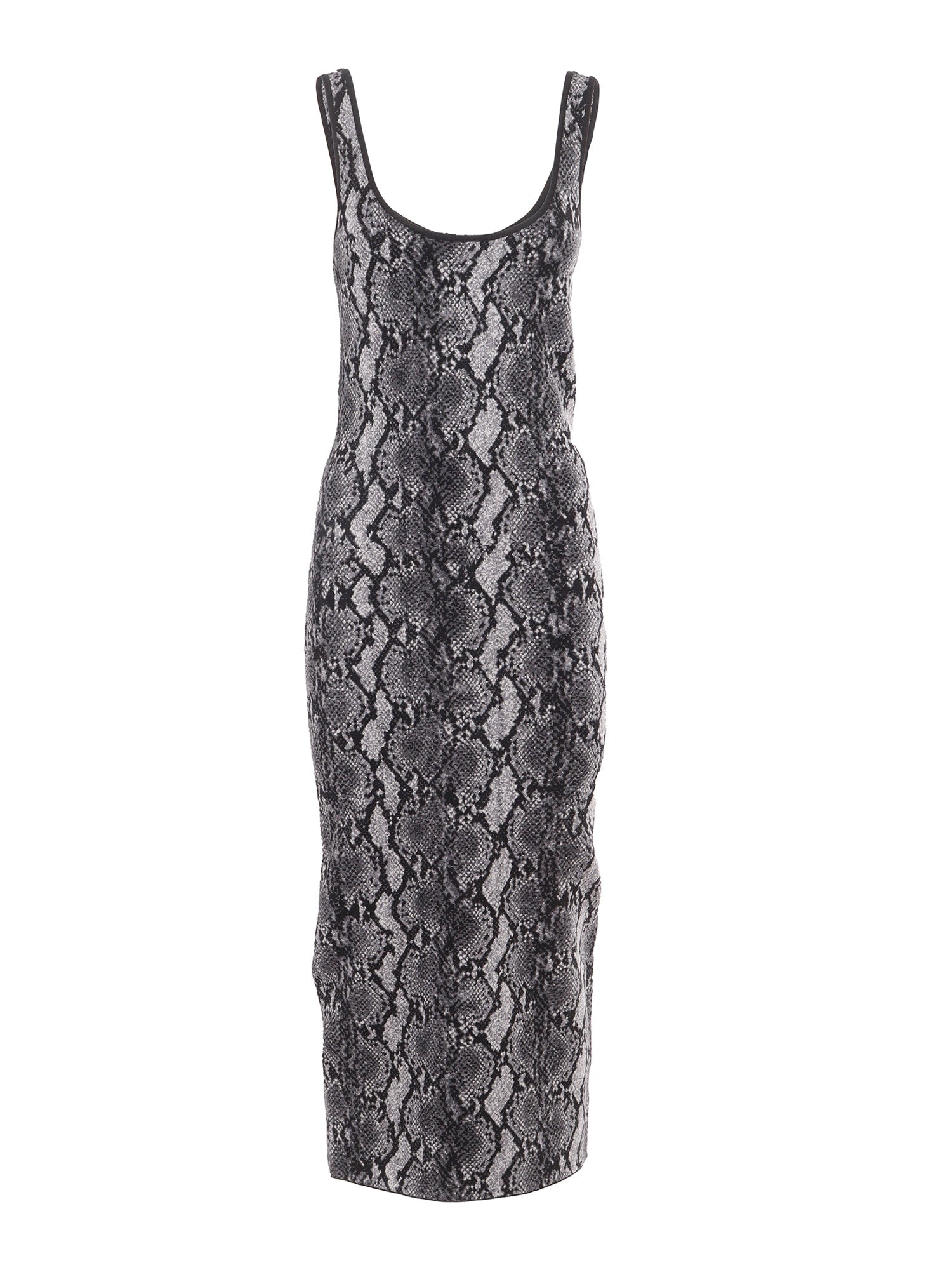Snake Jacq Scoop Nk Drs Black Midi Dress