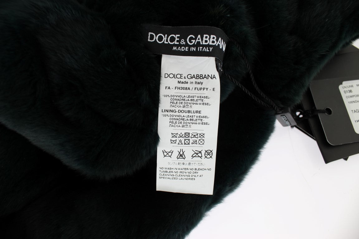 Dolce & Gabbana 100% Weasel Fur scarf in green — view 7
