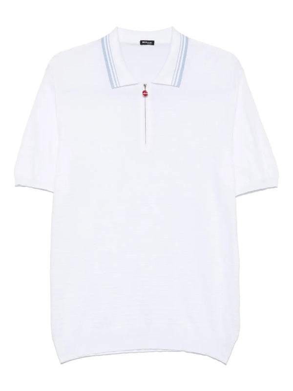 Kiton Cotton 100% polo shirt in white