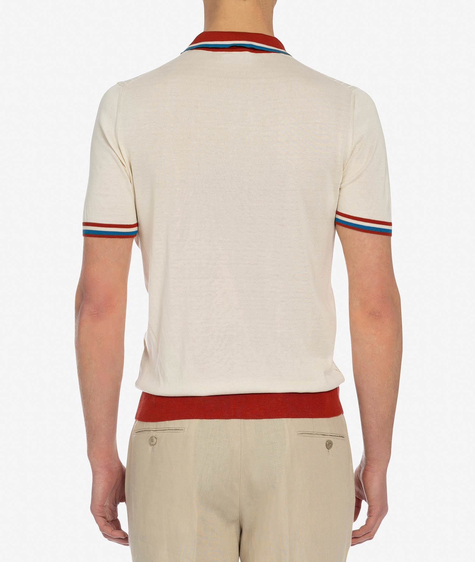 Silk Polo Positano Red Light Knitwear