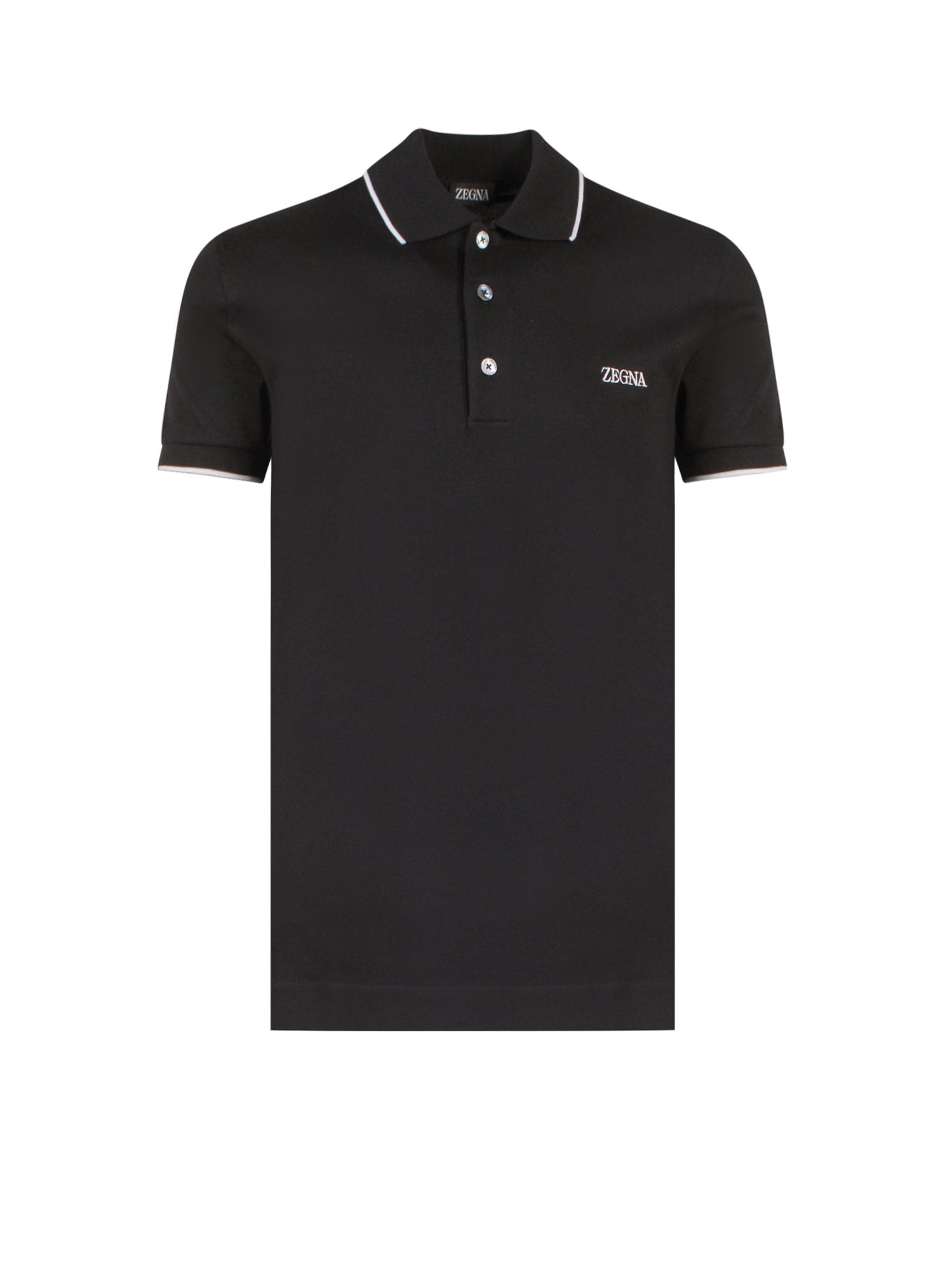 Zegna T-Shirts And Polos Black Cotone Elastan