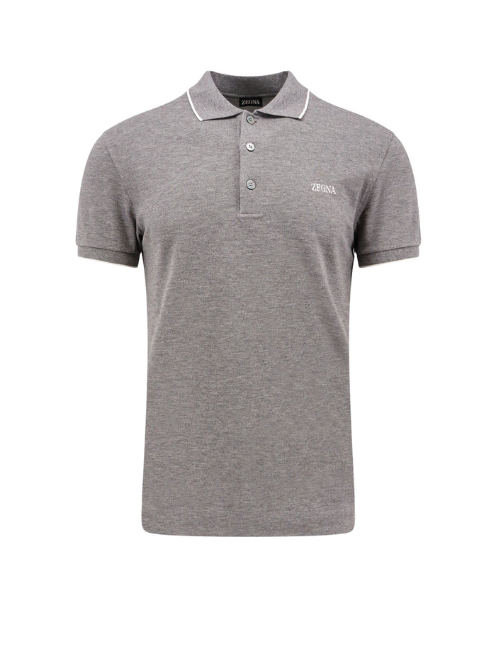 Zegna T-Shirts And Polos Grey Cotone Elastan