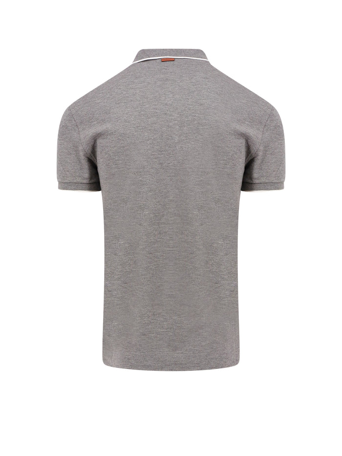Zegna T-Shirts And Polos Grey Cotone Elastan