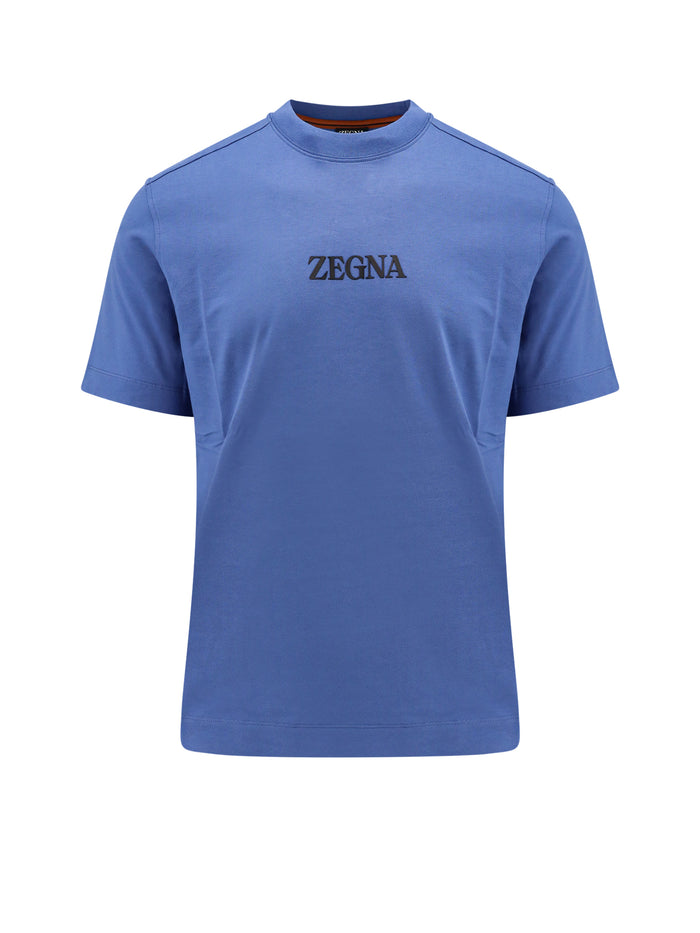 Zegna T-Shirts And Polos Blue Cotone