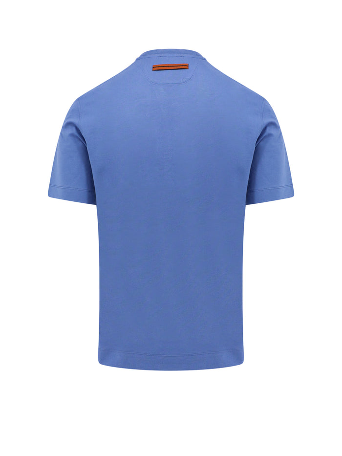 Zegna T-Shirts And Polos Blue Cotone