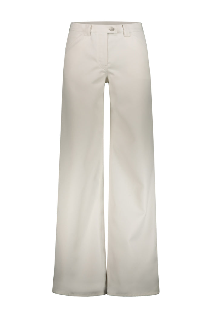 Baggy Low Waist Pant In Twill White Polyester Pantaloni