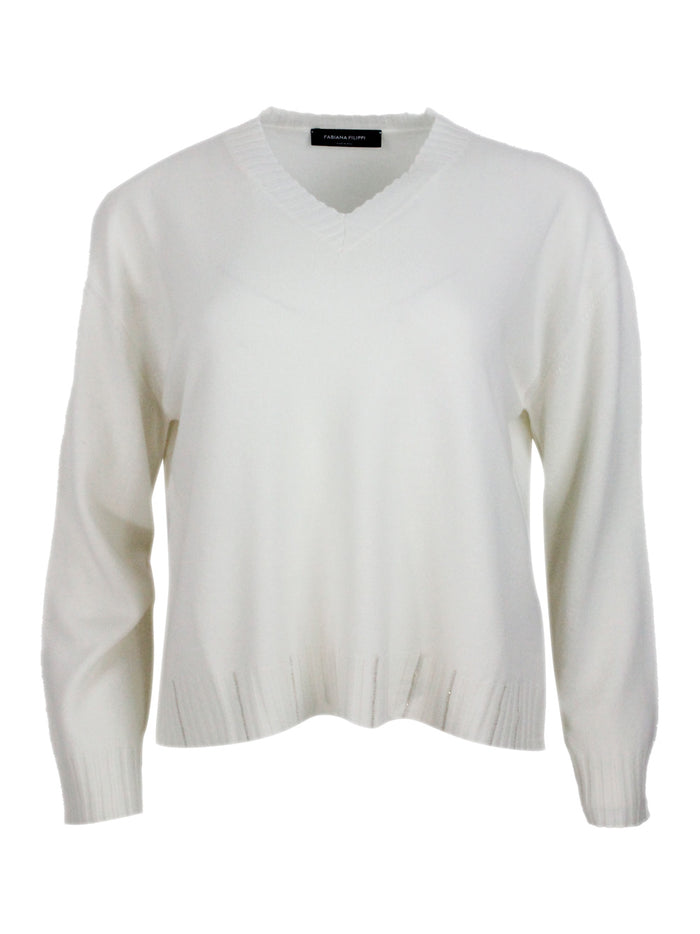 Fabiana Filippi Sweaters White 75wv 15se 10ws
