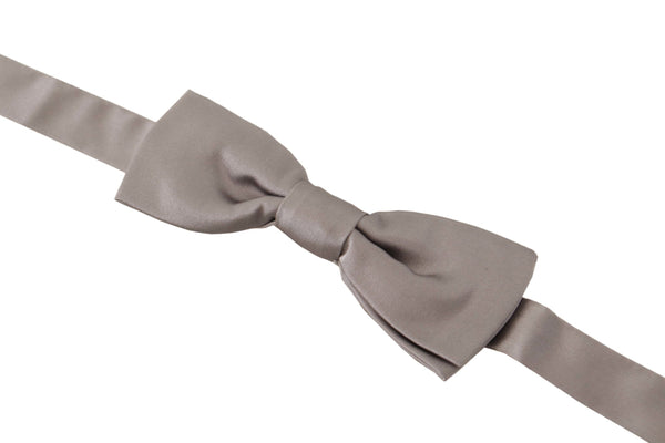 Dolce & Gabbana 100% Silk bow tie in silver