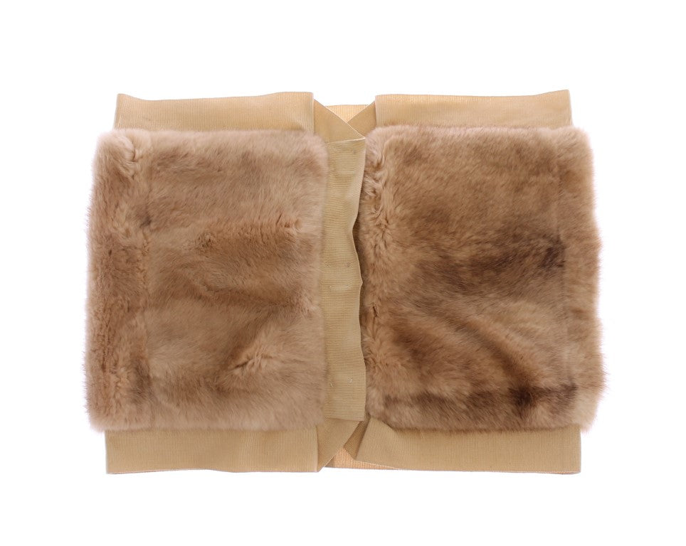 Dolce & Gabbana 100% Mink Fur scarf in beige — view 2