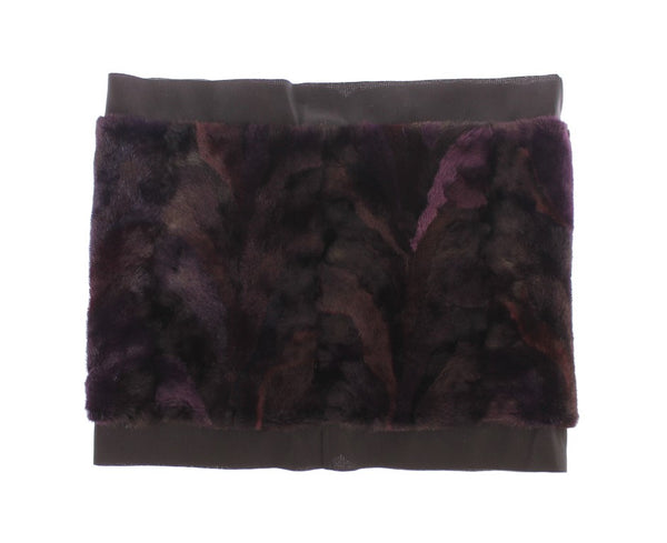 Dolce & Gabbana 100% Mink Fur with silk lining scarf in purple